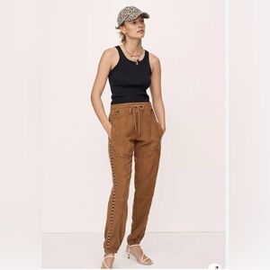 Anthropologie Embroidered Utility Joggers XS